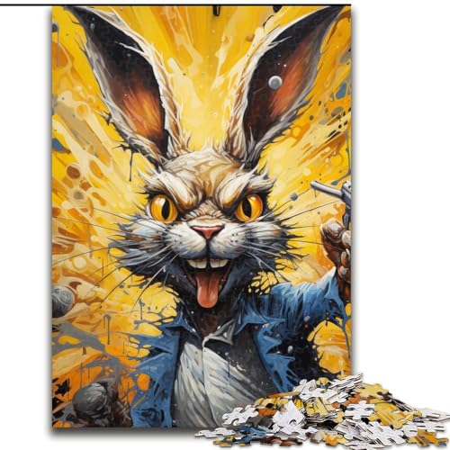Puzzle 1000 Teile für Erwachsene, Kunst-Kaninchen-Puzzle aus Pappe, geeignet für Geburtstage, Halloween, Thanksgiving, Ostern, 1000 Teile(26x38cm) von XHAXING