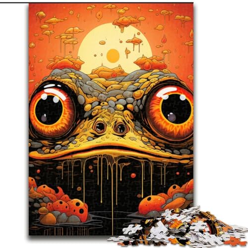 Puzzle 1000 Teile für Erwachsene, Kunst-Tierfrosch-Puzzle aus Pappe, hochschwieriges Denkspiel für Teenager, 1000 Teile(26x38cm) von XHAXING