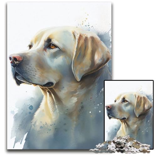 Puzzle 1000 Teile für Erwachsene, Labrador, Aquarelltier, Unmögliches Puzzle für Erwachsene, Geburtstagsgeschenkidee, Herausforderndes Denkspiel, 50x75cm Puzzle 1000 Teile für Erwachsene, Labrador, Aquarelltier, Unmögliches Puzzle für Erwachsene, Geburtstagsgeschenkidee, Herausforderndes Denkspiel, 50x75cm von XHAXING