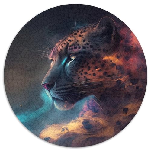 Puzzle 1000 Teile für Erwachsene, Leopardennebel, runde Puzzles, Denkspiel für Teenager, (Größe 67,5 x 67,5 cm) von XHAXING