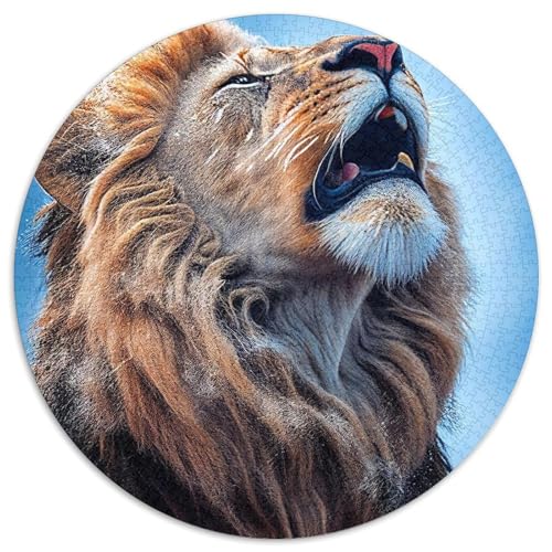 Puzzle 1000 Teile für Erwachsene, Löwe, runde Papierpuzzles, Denksportaufgabe, interaktives Familienspiel, geeignet für Kinder ab 14 Jahren (67,5 x 67,5 cm) von XHAXING
