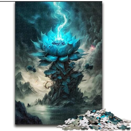 Puzzle 1000 Teile für Erwachsene, Lotus-Fantasie-Puzzle aus Holz, Weihnachten, Halloween, Ostern, Neujahr, 1000 Teile(50x75cm) von XHAXING