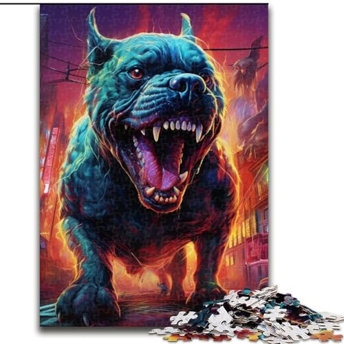 Puzzle 1000 Teile für Erwachsene, Mechanische Bulldoggen, aus Holz, mit interaktivem Familienspiel, Altersgruppen ab 10 Jahren, 1000 Stück(50x75cm) von XHAXING