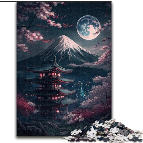 Puzzle 1000 Teile für Erwachsene, Mount Fuji, Puzzle aus Pappe, anspruchsvolles DIY-Denkspiel, interaktives Familienspiel, 1000 Teile(26x38cm) von XHAXING