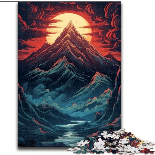 Puzzle 1000 Teile für Erwachsene, Mountain Everest-Puzzle aus Holz, geeignet für Geburtstage, Halloween, Thanksgiving, Ostern, 1000 Stück(50x75cm) von XHAXING
