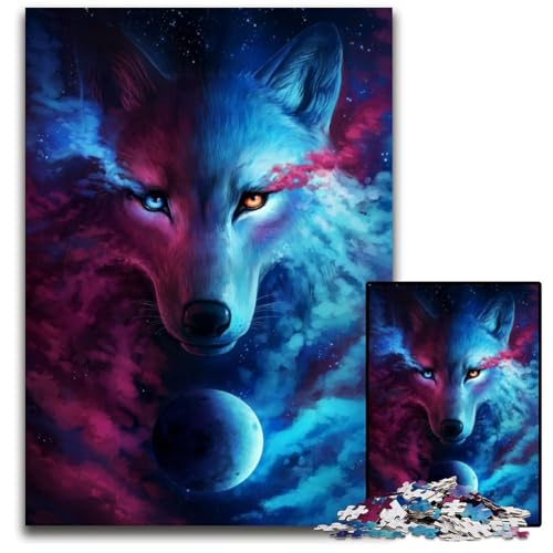 Puzzle 1000 Teile für Erwachsene, Nebula Wolf-Puzzles für Erwachsene, Denkspiel für Teenager, 50x75cm Puzzle 1000 Teile für Erwachsene, Nebula Wolf-Puzzles für Erwachsene, Denkspiel für Teenager, 50x75cm von XHAXING