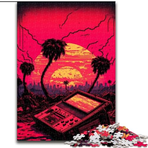 Puzzle 1000 Teile für Erwachsene, Neon-Art-Puzzle aus Holz, Geburtstage, Feiertage und Heimdekoration, 1000 Teile(50x75cm) von XHAXING