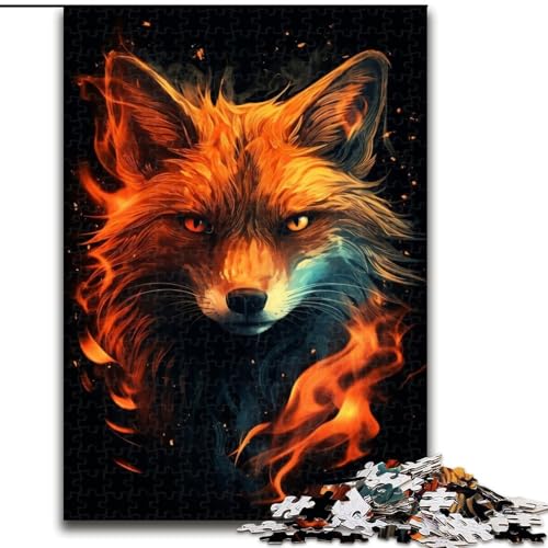 Puzzle 1000 Teile für Erwachsene, Neon Fox Puzzle aus Pappe, geeignet für Geburtstage, Halloween, Thanksgiving, Ostern, 1000 Teile(26x38cm) von XHAXING