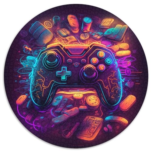 Puzzle 1000 Teile für Erwachsene, Neon-Spiele, runde Puzzles, Denksportspiel für Teenager, (Größe 67,5 x 67,5 cm) von XHAXING