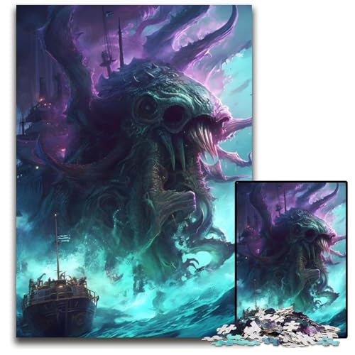 Puzzle 1000 Teile für Erwachsene, Oktopus-Monster-Puzzles für Erwachsene, perfekt für Familienspaß, Partyspiele, Geburtstagsparty-Geschenke, 26x38cm Puzzle 1000 Teile für Erwachsene, Oktopus-Monster-Puzzles für Erwachsene, perfekt für Familienspaß, Partyspiele, Geburtstagsparty-Geschenke, 26x38cm von XHAXING