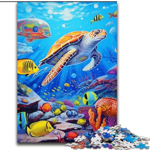 Puzzle 1000 Teile für Erwachsene, Ozeanwelt-Puzzle aus Pappe, anspruchsvolles DIY-Denkspiel, interaktives Familienspiel, 1000 Teile(26x38cm) von XHAXING