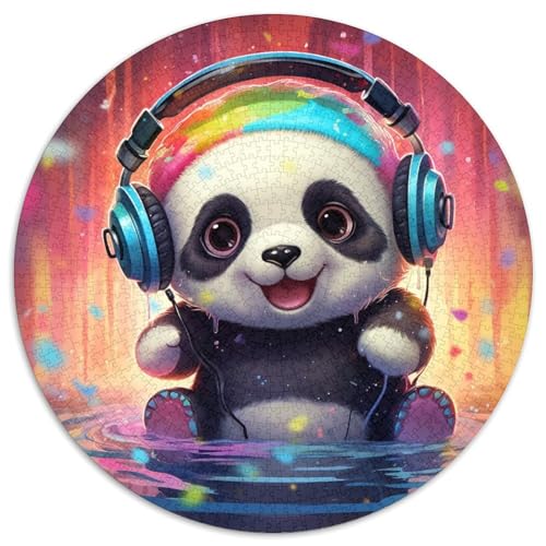 Puzzle 1000 Teile für Erwachsene, Panda mit Kopfhörern, schwierige Puzzles für Erwachsene, anspruchsvolles Denkspiel – entspannendes Spielzeug für Teenager (Größe 67,5 x 67,5 cm) von XHAXING