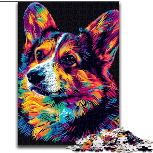 Puzzle 1000 Teile für Erwachsene, Pembroke Welsh Corgi Dog Puzzle aus Holz, schwieriges Denkspiel für Jugendliche, 1000 Teile(50x75cm) von XHAXING