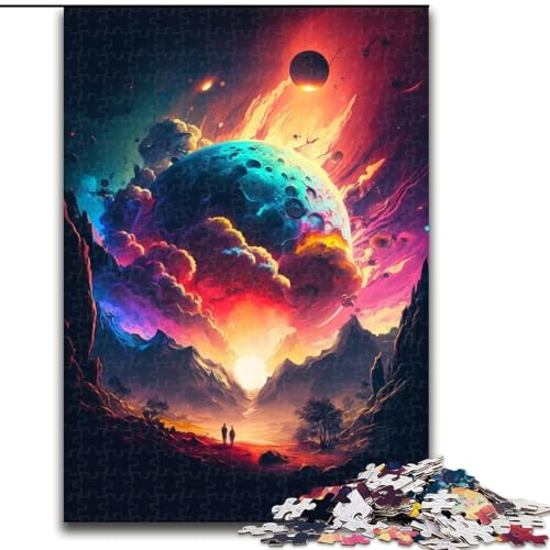 Puzzle 1000 Teile für Erwachsene, Planet Explosion Puzzle aus Holz, pädagogische Aktivität zur Verbesserung kognitiver Fähigkeiten, 1000 Stück(50x75cm) von XHAXING