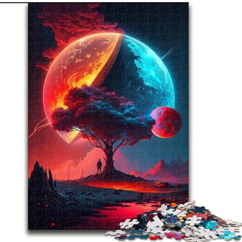 Puzzle 1000 Teile für Erwachsene, Planet Tree Puzzle aus Holz, anspruchsvolles Denkspiel für Teenager, perfekt als Heimdekoration oder Geschenk, 1000 Stück(50x75cm) von XHAXING