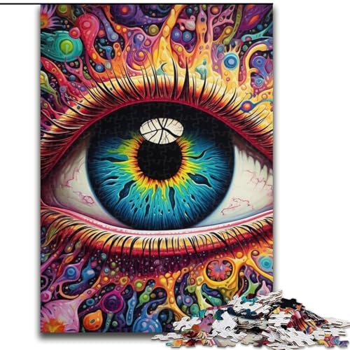 Puzzle 1000 Teile für Erwachsene, Psychedelic Eyes, Puzzle aus Pappe, geeignet für Geburtstage, Halloween, Thanksgiving, Ostern, 1000 Stück(26x38cm) von XHAXING