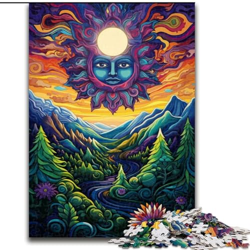 Puzzle 1000 Teile für Erwachsene, Psychedelic Forest Puzzle aus Holz, perfekt für Familienspaß, Partyspiele, Geburtstagspartygeschenke, 1000 Stück(50x75cm) von XHAXING