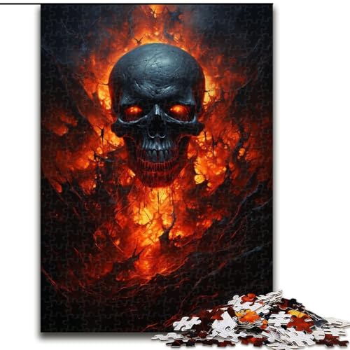 Puzzle 1000 Teile für Erwachsene, Psychedelischer Totenkopf, Puzzle aus Holz, Familienaktivität, Heimdeko-Geschenk, Familienspielzeugspiel, 1000 Teile(50x75cm) von XHAXING