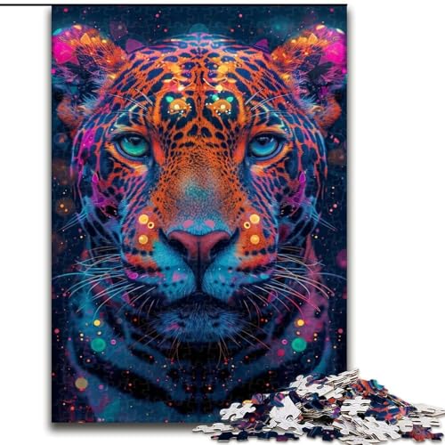 Puzzle 1000 Teile für Erwachsene, Psychedelisches Jaguar-Puzzle aus Pappe, Geburtstagsgeschenkidee, anspruchsvolles Denkspiel, 1000 Teile(26x38cm) von XHAXING