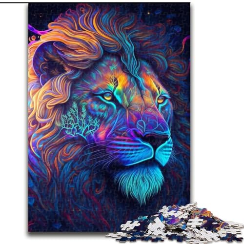 Puzzle 1000 Teile für Erwachsene, Psychedelisches Löwen-Puzzle aus Pappe, schwieriges Denkspiel für Teenager, 1000 Teile(26x38cm) von XHAXING