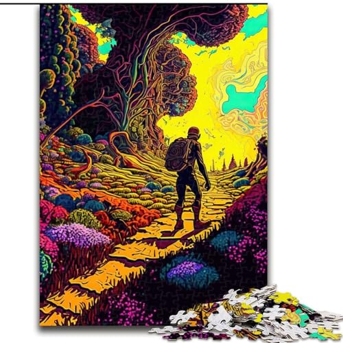 Puzzle 1000 Teile für Erwachsene, Psychedelisches Naturpuzzle aus Pappe, anspruchsvolles Denkspiel für Teenager, unterhaltsames interaktives Spiel für die ganze Familie, 1000 Teile(26x38cm) von XHAXING