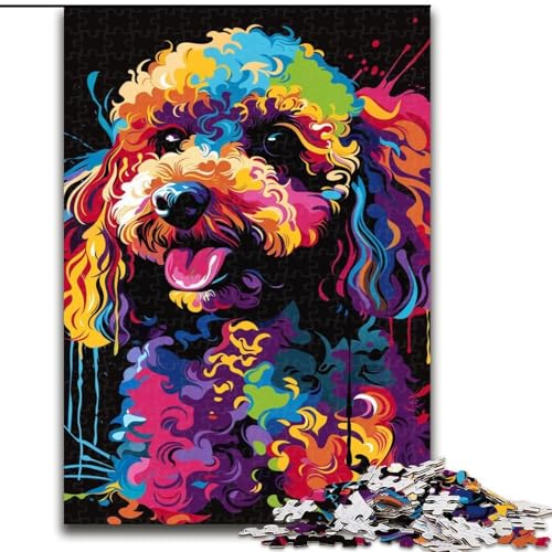 Puzzle 1000 Teile für Erwachsene, Pudel DJ Neon, aus Pappe, mit interaktivem Familienspiel, Kinder ab 10 Jahren, 1000 Teile(26x38cm) von XHAXING