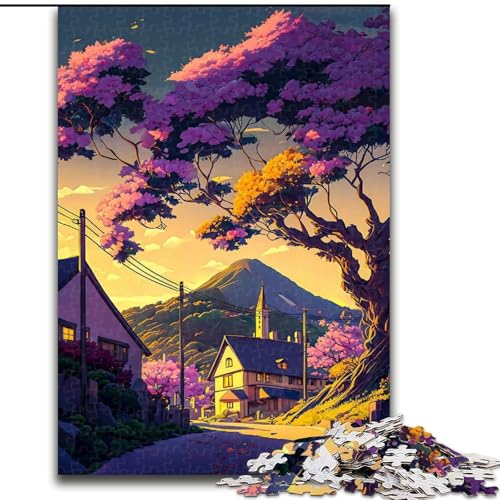 Puzzle 1000 Teile für Erwachsene, Puzzle im japanischen Stil aus Holz, anspruchsvolles Denkspiel für Teenager, Familienspaß, DIY-Heimdekor-Geschenk, 1000 Stück(50x75cm) von XHAXING