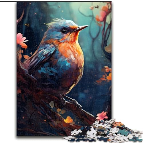 Puzzle 1000 Teile für Erwachsene, Robin-Farbpuzzle aus Holz, anspruchsvolles Denkspiel für Teenager und Familien, 1000 Teile(50x75cm) von XHAXING