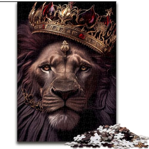 Puzzle 1000 Teile für Erwachsene, Schwarzer König der Löwen oder Rotes Puzzle aus Holz, für Geburtstags-, Urlaubs-, Weihnachts, 1000 Stück(50x75cm) von XHAXING