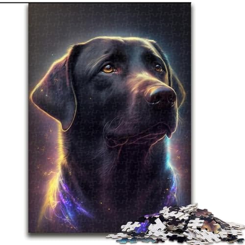 Puzzle 1000 Teile für Erwachsene, Schwarzer Labrador, Puzzle aus Holz, interaktives Familienspiel, Heimdekoration zum Selbermachen, anspruchsvolles Denksportgeschenk, 1000 Stück(50x75cm) von XHAXING