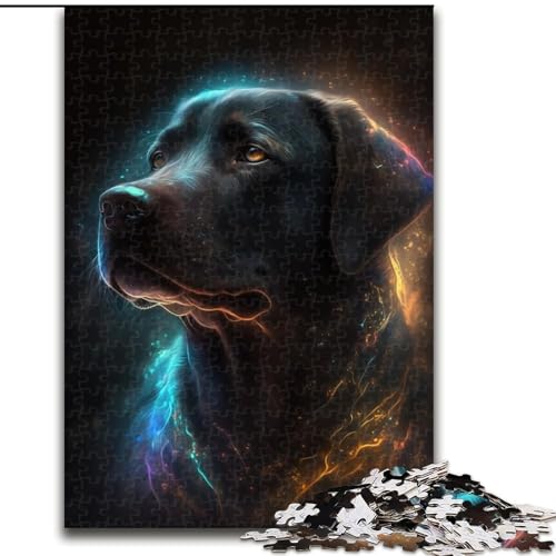 Puzzle 1000 Teile für Erwachsene, Schwarzer Labrador, Puzzle aus Pappe, anspruchsvolles Denkspiel für Teenager, perfekt als Heimdekoration oder Geschenk, 1000 Stück(26x38cm) von XHAXING
