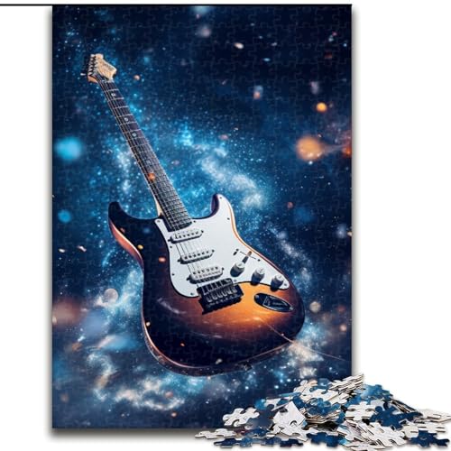 Puzzle 1000 Teile für Erwachsene, Sternenhimmel-Gitarren-Puzzle aus Holz, mit interaktivem Familienspiel, Altersgruppen 并不想+ 1000pcs(50x75cm) von XHAXING