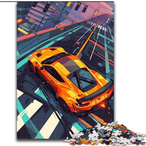 Puzzle 1000 Teile für Erwachsene, Supercar-Rennpuzzle aus Holz, Geburtstagsgeschenkidee, anspruchsvolles Denkspiel, 1000 Teile(50x75cm) von XHAXING