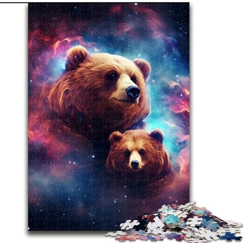 Puzzle 1000 Teile für Erwachsene, Tier-Braunbär-Puzzle aus Pappe, hochschwieriges Denkspiel für Jugendliche, 1000 Teile(26x38cm) von XHAXING