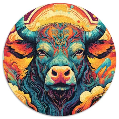 Puzzle 1000 Teile für Erwachsene, Tier-Büffel-Papierpuzzle, Denksportaufgabe, Spiel für Erwachsene, interaktive Familienaktivität (67,5 x 67,5 cm) von XHAXING