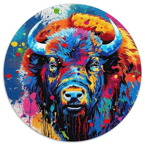 Puzzle 1000 Teile für Erwachsene, Tier-Büffel-Papierpuzzle, Denksportaufgabe, Spiel für Erwachsene, interaktive Familienaktivität (67,5 x 67,5 cm) von XHAXING