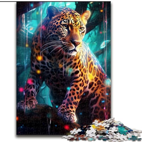 Puzzle 1000 Teile für Erwachsene, Tier-Leoparden-Puzzle aus Pappe, anspruchsvolles Denkspiel für Teenager, unterhaltsames interaktives Spiel für die ganze Familie, 1000 Teile(26x38cm) von XHAXING