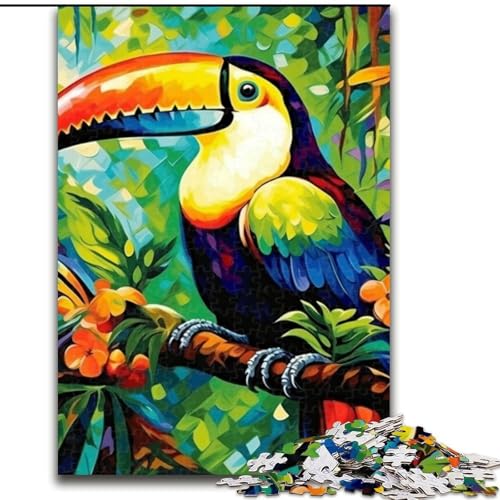 Puzzle 1000 Teile für Erwachsene, Tier-Tukan-Puzzle aus Pappe, perfekt für Halloween, Weihnachten, Geburtstagsgeschenk, 1000 Stück(26x38cm) von XHAXING
