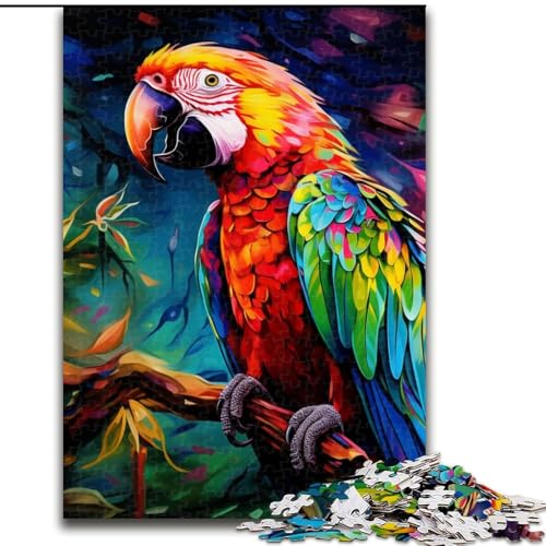 Puzzle 1000 Teile für Erwachsene, Tiere, Vögel, Papageien, Puzzle aus Pappe, pädagogische Aktivität zur Verbesserung der kognitiven Fähigkeiten, 1000 Stück(26x38cm) von XHAXING