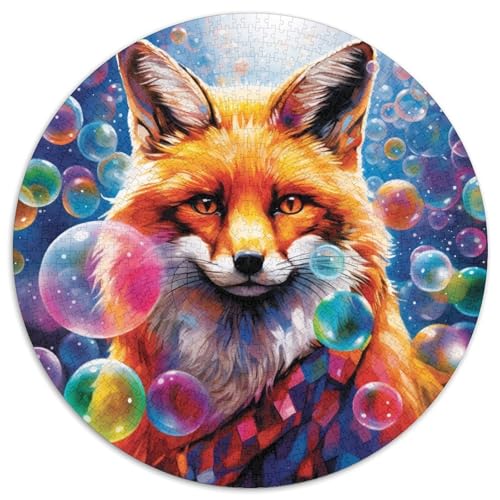 Puzzle 1000 Teile für Erwachsene, Tierfüchse, runde Papierpuzzles, Denkspiel, interaktives Familienspiel, geeignet für Kinder ab 14 Jahren (67,5 x 67,5 cm) von XHAXING
