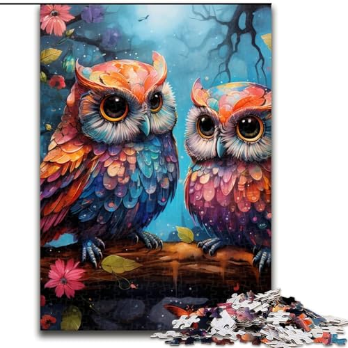 Puzzle 1000 Teile für Erwachsene, Tierkunst-Eulen-Puzzle aus Pappe, geeignet für Geburtstage, Halloween, Thanksgiving, Ostern, 1000 Teile(26x38cm) von XHAXING