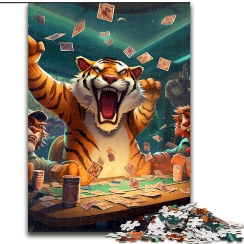 Puzzle 1000 Teile für Erwachsene, Tierparty-Puzzle aus Pappe, anspruchsvolles DIY-Denkspiel, interaktives Familienspiel, 1000 Teile(26x38cm) von XHAXING