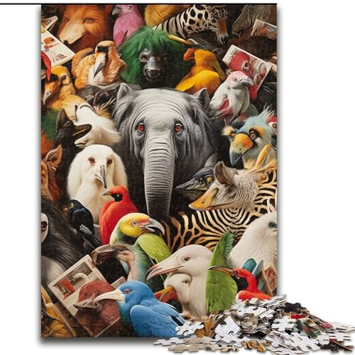 Puzzle 1000 Teile für Erwachsene, Tierwelt-Puzzle, aus Pappe, mit interaktivem Familienspiel, Kinder ab 10 Jahren, 1000 Teile(26x38cm) von XHAXING