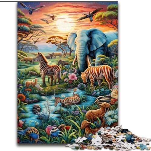 Puzzle 1000 Teile für Erwachsene, Tierwelt-Puzzle aus Pappe, geeignet für Geburtstage, Halloween, Thanksgiving, Ostern, 1000 Stück(26x38cm) von XHAXING