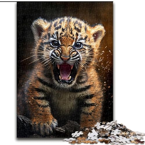 Puzzle 1000 Teile für Erwachsene, Tigerbaby-Puzzle aus Holz, pädagogische Aktivität zur Verbesserung kognitiver Fähigkeiten, 1000 Stück(50x75cm) von XHAXING