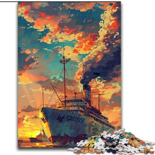 Puzzle 1000 Teile für Erwachsene, Traumschiff-Puzzle aus Holz, Weihnachten, Halloween, Ostern, Neujahr, 1000 Teile(50x75cm) von XHAXING