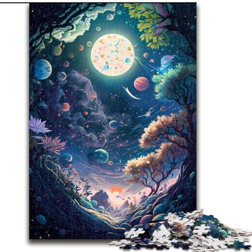 Puzzle 1000 Teile für Erwachsene, Verrücktes Weltraumlandschafts-Puzzle aus Pappe, perfekt für Halloween, Weihnachten, Geburtstagsgeschenk, 1000 Stück(26x38cm) von XHAXING