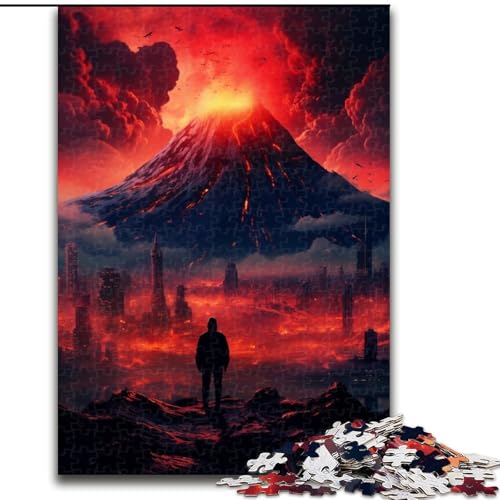 Puzzle 1000 Teile für Erwachsene, Vulkan der Kunst, Puzzle aus Holz, perfekt für Halloween, Weihnachten, Geburtstagsgeschenk, 1000 Stück(50x75cm) von XHAXING