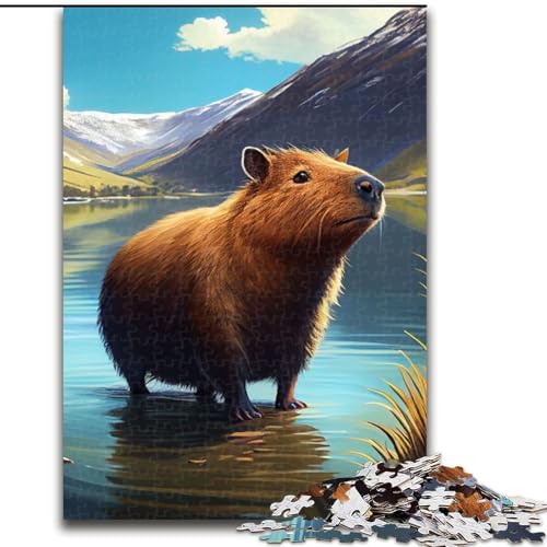 Puzzle 1000 Teile für Erwachsene, Wasserschwein-Tierpuzzle aus Holz, schwieriges Denkspiel für Jugendliche, 1000 Teile(50x75cm) von XHAXING