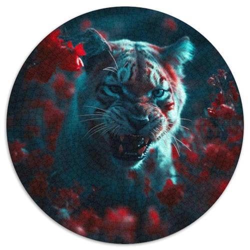 Puzzle 1000 Teile für Erwachsene, Weißer Tiger im Busch, Papierpuzzle für Reiseliebhaber und Paare, anspruchsvolles Spielzeug (Größe 67,5 x 67,5 cm) von XHAXING